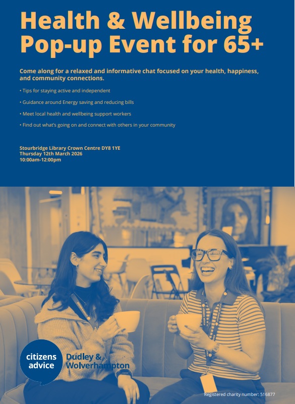 Stourbridge Library - Health and Wellbeing Pop-up Event for 65+